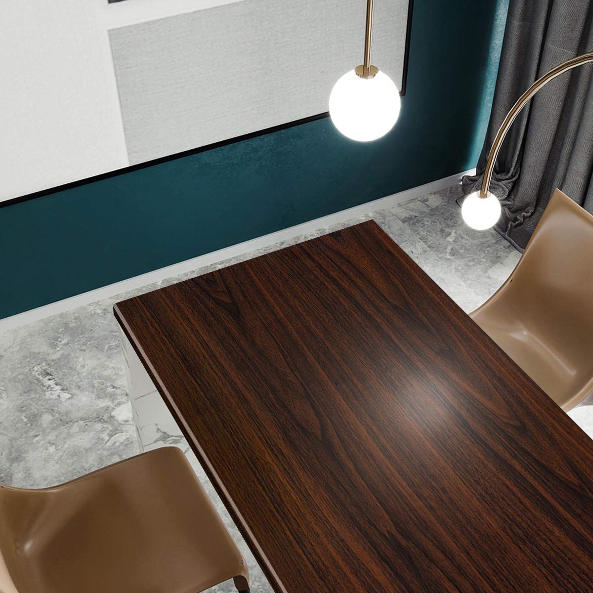 48X354Inch Extra Wide Dark Brown Wood Grain Wallpaper Peel And Stick Thick Matte Black Walnut Textured Contact Paper Waterproof